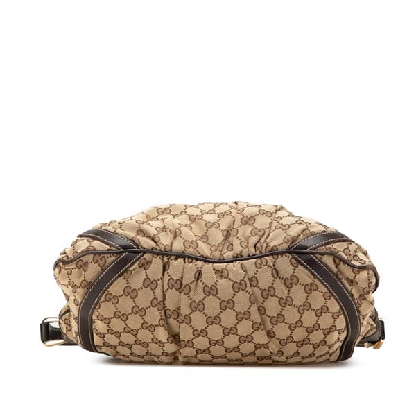 Pre-owned Gucci GG Canvas Abbey D Ring Crossbody Brown