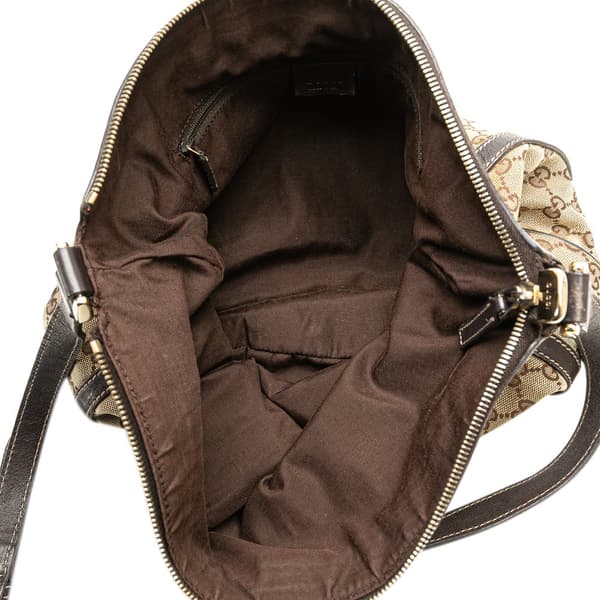 Pre-owned Gucci GG Canvas Abbey D Ring Crossbody Brown
