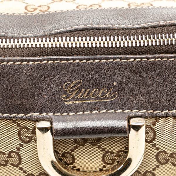 Pre-owned Gucci GG Canvas Abbey D Ring Crossbody Brown