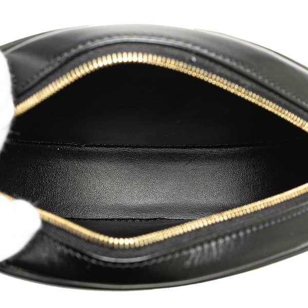 Pre-owned Celine Small Calfskin Cuir Triomphe Oval Crossbody Black