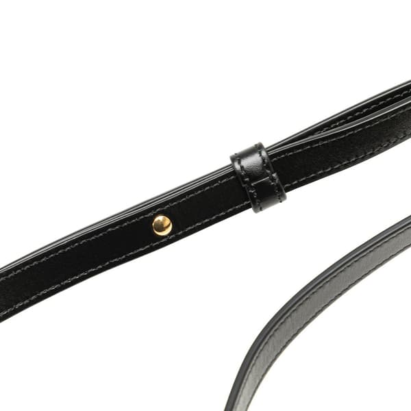 Pre-owned Celine Small Calfskin Cuir Triomphe Oval Crossbody Black