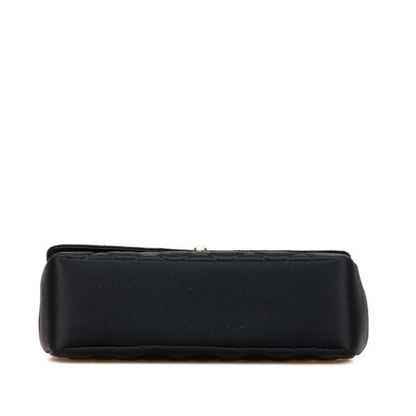 Pre-owned Chanel Mini Rectangular CC Quilted Satin Flap Black