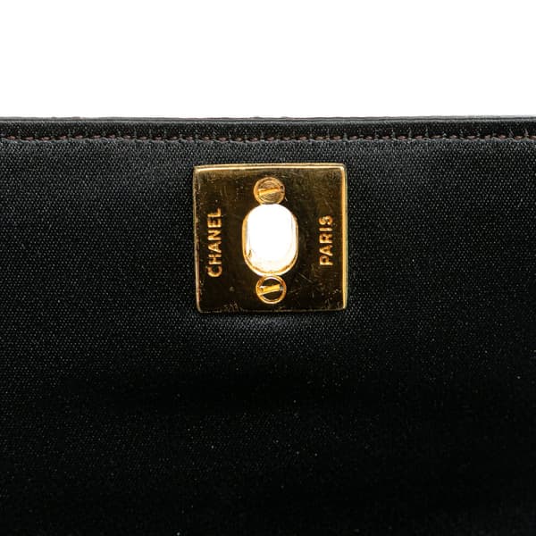 Pre-owned Chanel Mini Rectangular CC Quilted Satin Flap Black