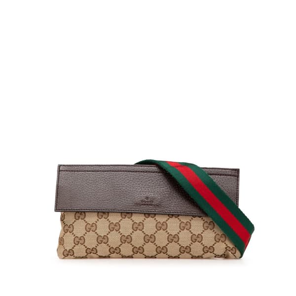Pre-owned Gucci GG Canvas Web Crossbody Brown