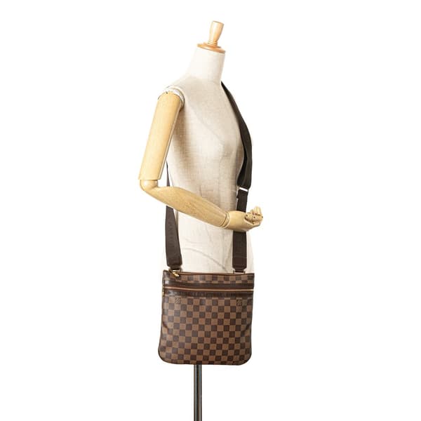Pre-owned Louis Vuitton Damier Ebene Bosphore Pochette Brown