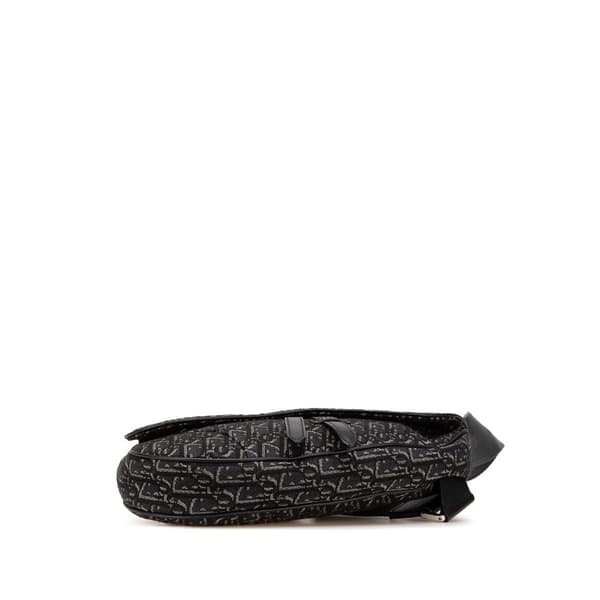 Pre-owned Dior Oblique Canvas Saddle Crossbody Black
