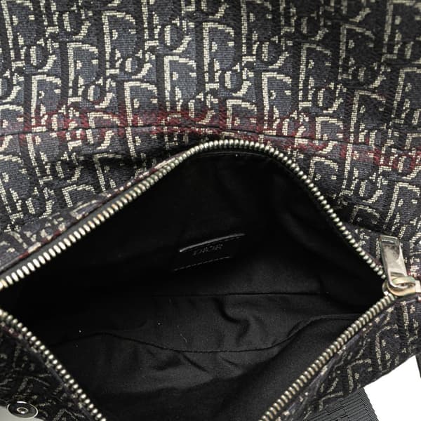 Pre-owned Dior Oblique Canvas Saddle Crossbody Black