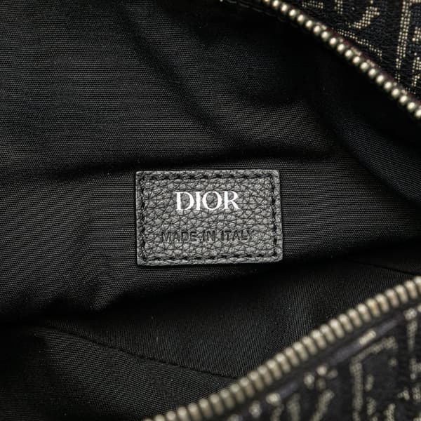 Pre-owned Dior Oblique Canvas Saddle Crossbody Black