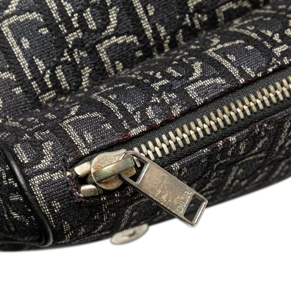 Pre-owned Dior Oblique Canvas Saddle Crossbody Black