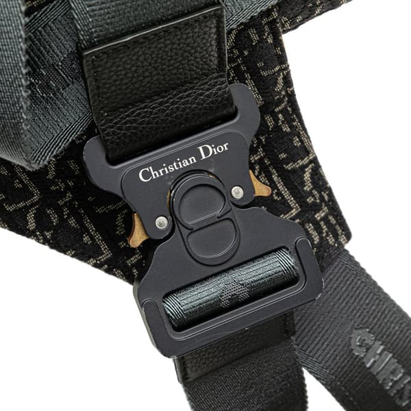 Pre-owned Dior Oblique Canvas Saddle Crossbody Black