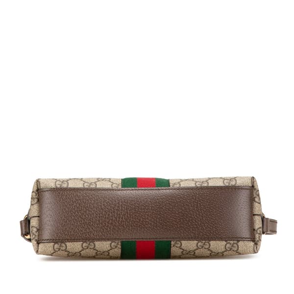 Pre-owned Gucci Small GG Supreme Ophidia Dome Crossbody Bag Brown