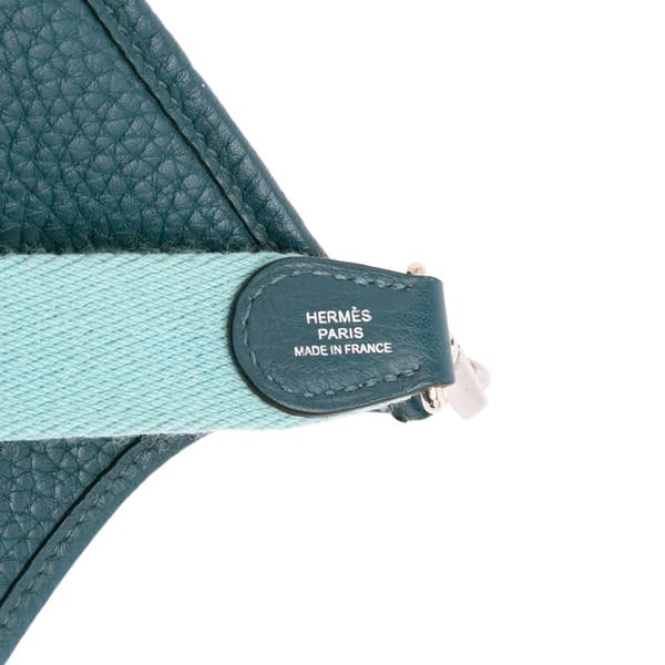 Pre-owned Hermès Clemence Evelyne TPM Blue