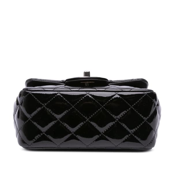 Pre-owned Chanel Mini Square Classic Patent Single Flap Black