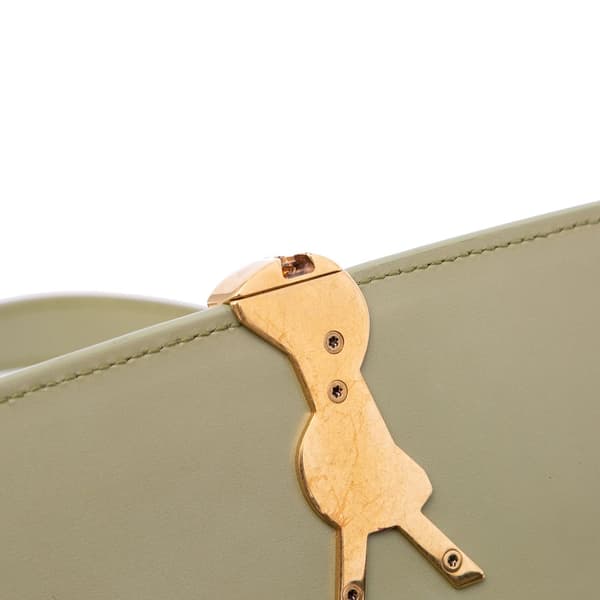 Pre-owned Saint Laurent Small Calfskin Solferino Satchel In Box Green