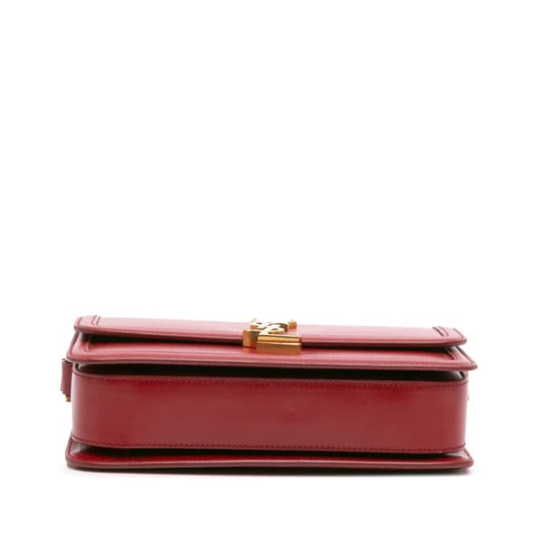 Pre-owned Saint Laurent Medium Calfskin Solferino Satchel In Box Red