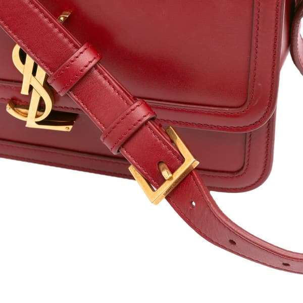 Pre-owned Saint Laurent Medium Calfskin Solferino Satchel In Box Red