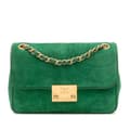 Pikkukuva 1 / 10: Pre-owned Chanel Small Suede and Lambskin Pagoda Flap Green
