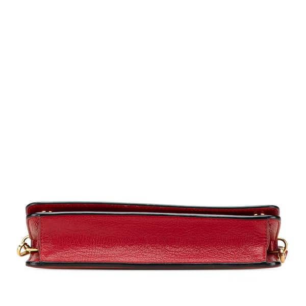 Pre-owned Miu Miu Goatskin Madras Crossbody Red