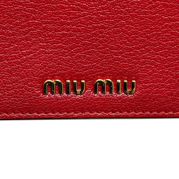 Pre-owned Miu Miu Goatskin Madras Crossbody Red