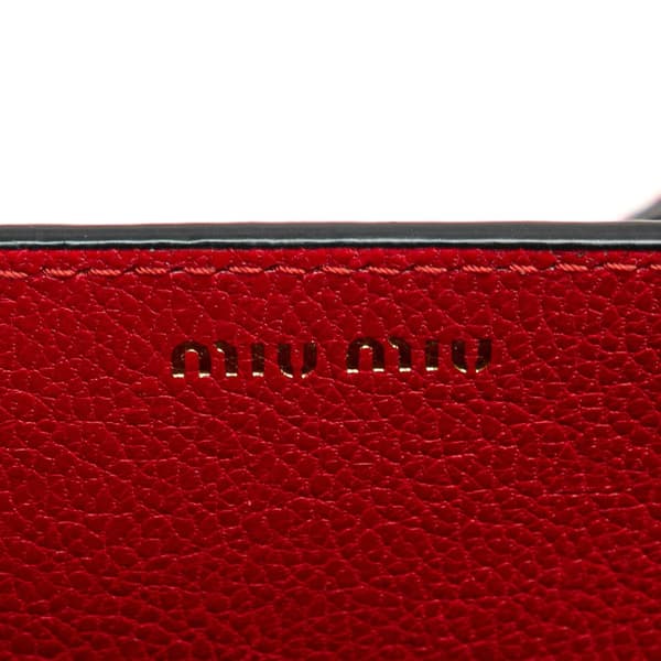 Pre-owned Miu Miu Goatskin Madras Crossbody Red