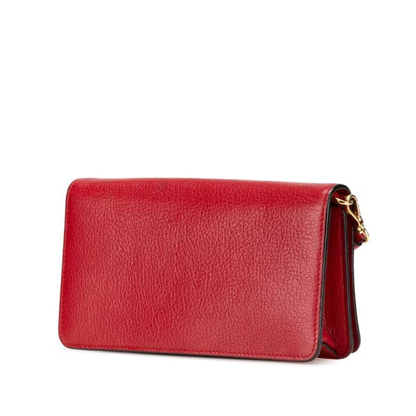 Pre-owned Miu Miu Goatskin Madras Crossbody Red