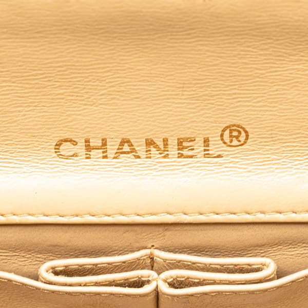 Pre-owned Chanel Mini Rectangular CC Quilted Lambskin Full Single Flap Brown