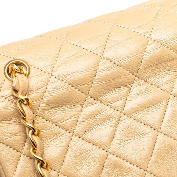 Pre-owned Chanel Mini Rectangular CC Quilted Lambskin Full Single Flap Brown