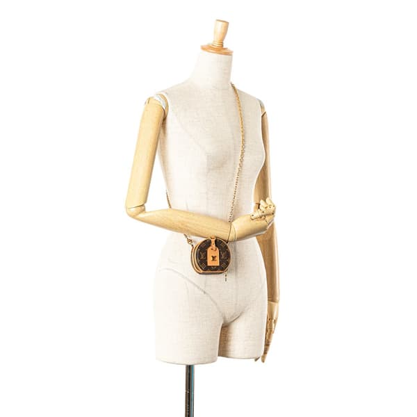 Pre-owned Louis Vuitton Monogram Mini Boite Chapeau Necklace Bag Brown