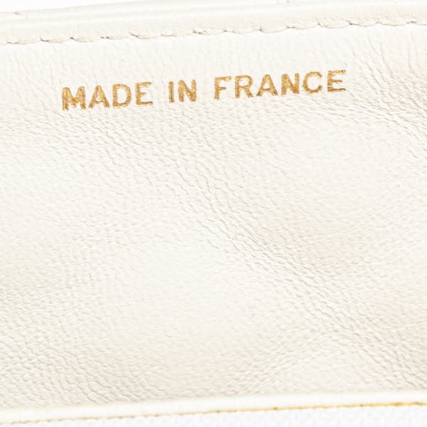 Pre-owned Chanel Small CC Quilted Lambskin Full Single Flap White