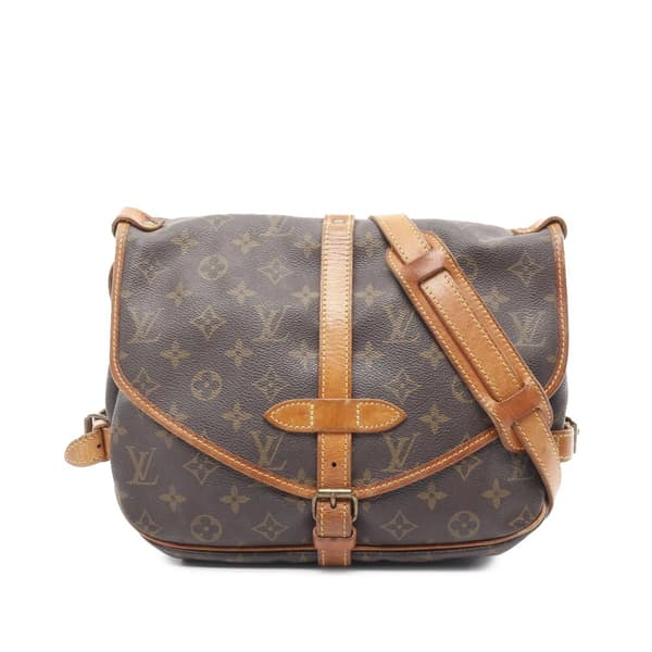Pre-owned Louis Vuitton Monogram Saumur 30 Brown