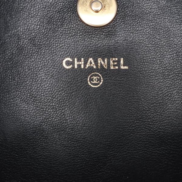 Pre-owned Chanel Mini Quilted Calfskin Coco Mail Clutch with Chain Black