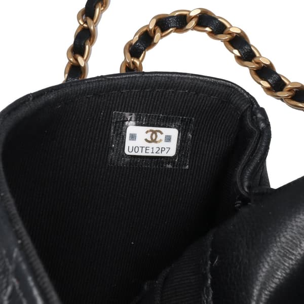 Pre-owned Chanel Mini Quilted Calfskin Coco Mail Clutch with Chain Black