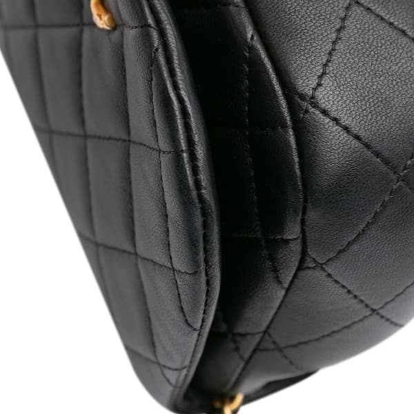 Pre-owned Chanel Mini Quilted Calfskin Coco Mail Clutch with Chain Black