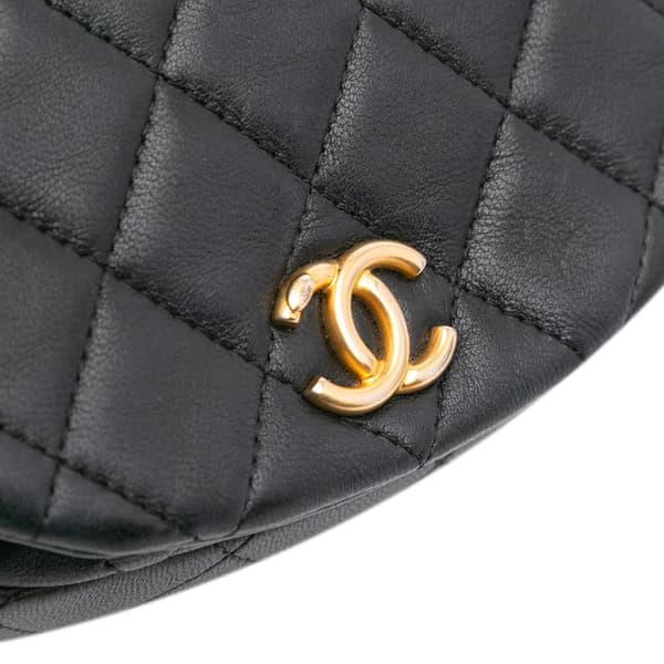 Pre-owned Chanel Mini Quilted Calfskin Coco Mail Clutch with Chain Black