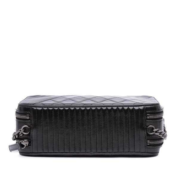 Pre-owned Chanel Large Lambskin Coco Boy Camera Bag Black