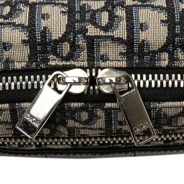 Pre-owned Dior Oblique Canvas Safari Crossbody Blue