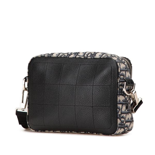 Pre-owned Dior Oblique Canvas Safari Crossbody Blue