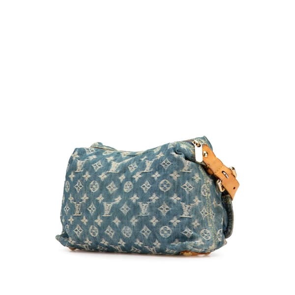 Pre-owned Louis Vuitton Monogram Denim Baggy PM Blue