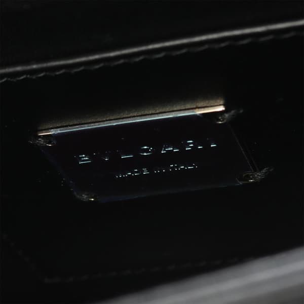 Pre-owned Bvlgari Embellished Calfskin Serpenti Forever Crossbody Black