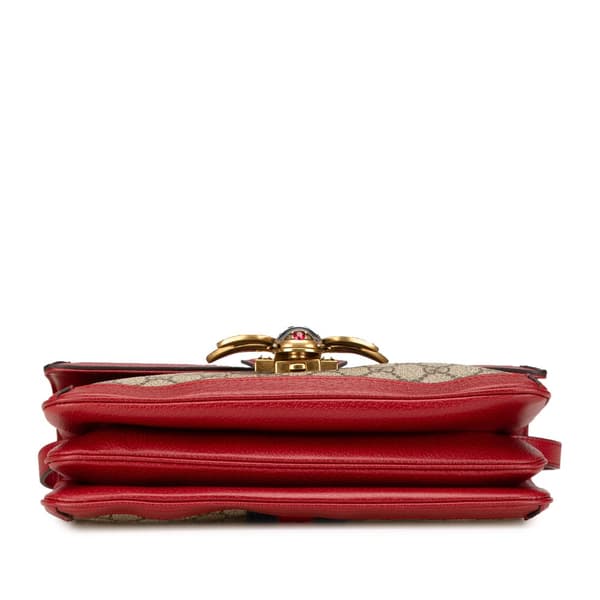 Pre-owned Gucci GG Supreme Queen Margaret Crossbody Brown