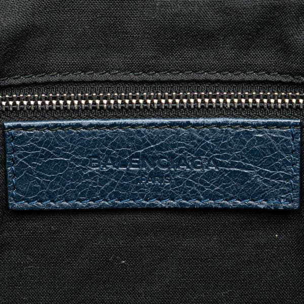 Pre-owned Balenciaga Lambskin Motocross Classic Reporter Crossbody Blue