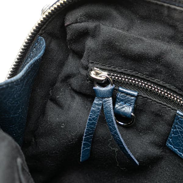 Pre-owned Balenciaga Lambskin Motocross Classic Reporter Crossbody Blue