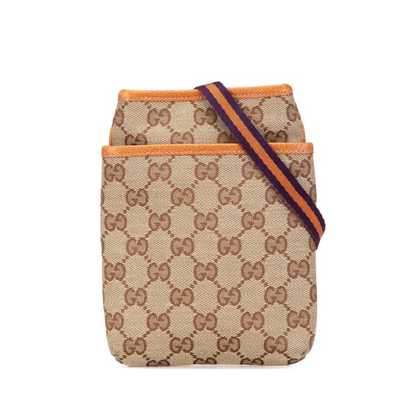 Pre-owned Gucci GG Canvas Web Crossbody Brown