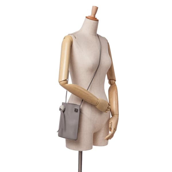Pre-owned LOEWE Calfskin Dice Pocket Crossbody Gray