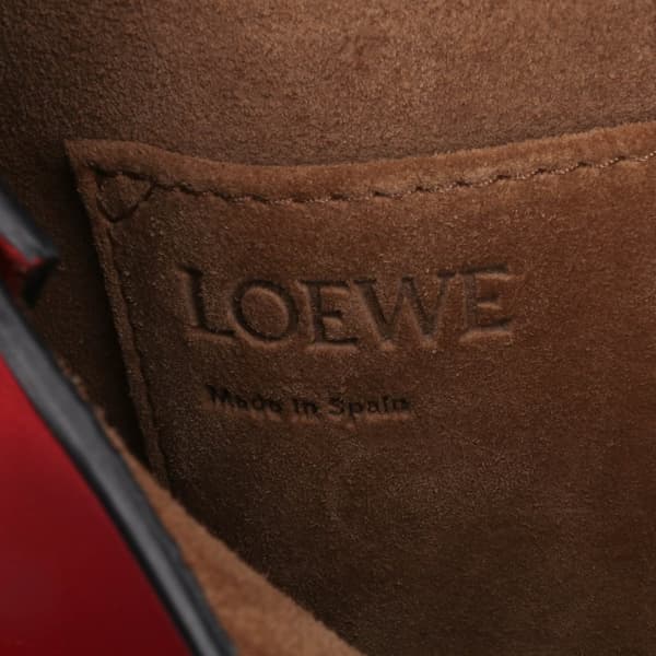 Pre-owned LOEWE Small Leather Metal Gate Crossbody Red