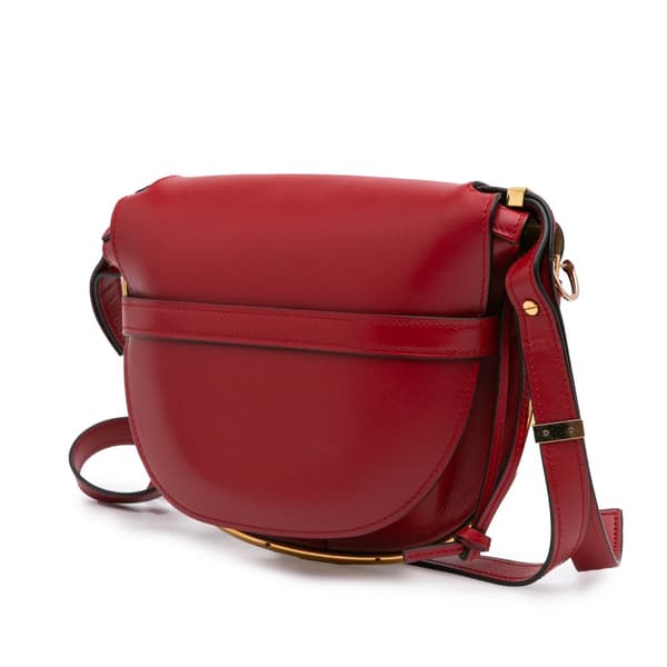 Pre-owned LOEWE Small Leather Metal Gate Crossbody Red