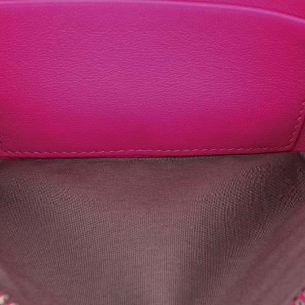 Pre-owned Bottega Veneta Small Calfskin Intrecciomirage Embossed Butterfly Chain Crossbody Pink