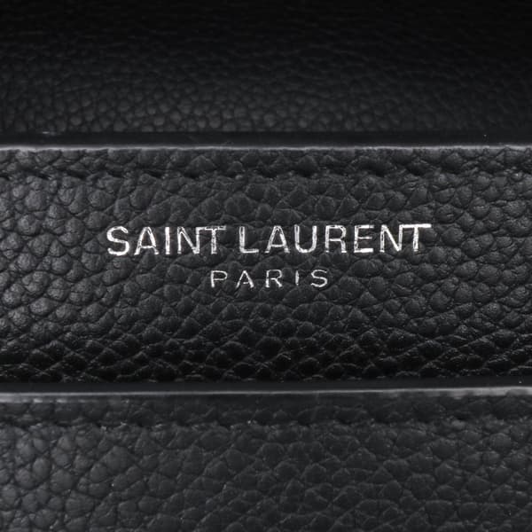 Pre-owned Saint Laurent Medium Grained Calfskin Monogram Sunset Crossbody Black