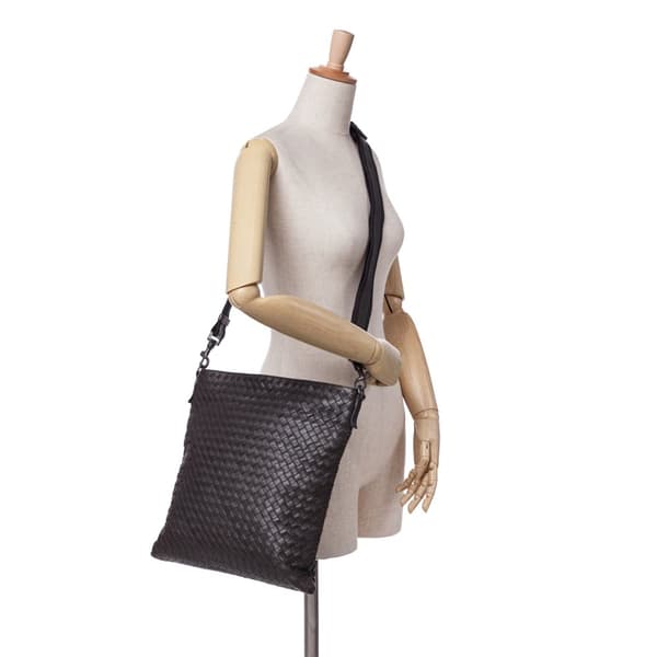 Pre-owned Bottega Veneta Nappa Intrecciato Crossbody Brown
