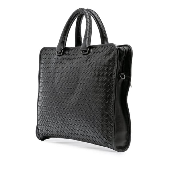 Pre-owned Bottega Veneta Intrecciato Business Bag Black